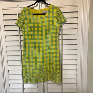 Plaza South Yellow‎ and Blue Plaid Dress Size 8